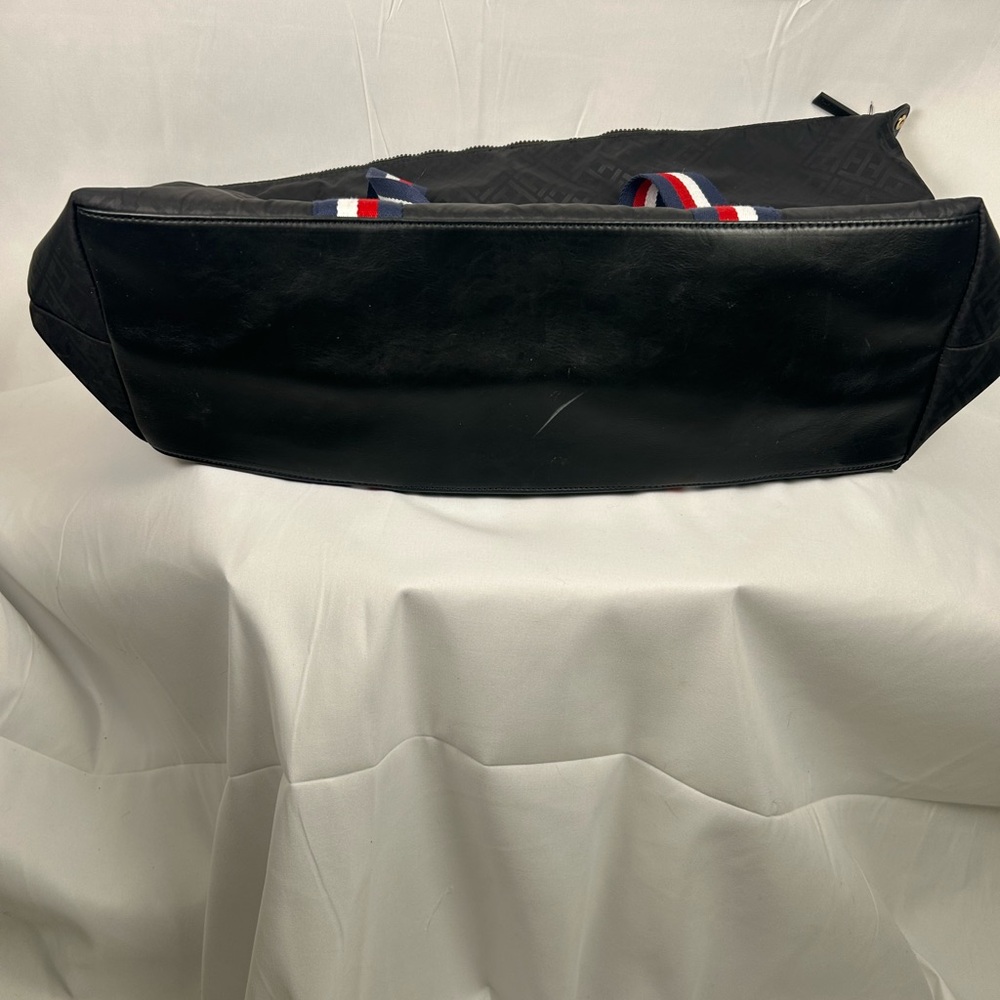 Tommy Hilfiger Large Black Duffel / Tote  Bag with Red, White, and Blue Straps - Picture 5 of 7